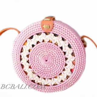 Multi Color Circle Rattan Bags Handwoven Process Braid Trend Design